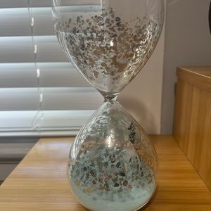 Metallic Hourglass with Light Blue Sand